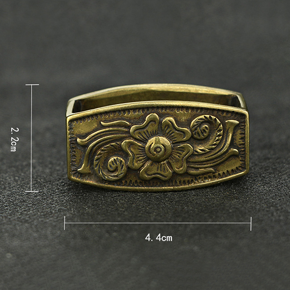 Vintage Brass Belt Loop Buckle Keeper DIY Leather Craft Metal