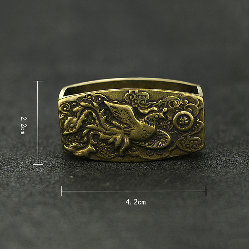 Vintage Brass Belt Loop Buckle Keeper DIY Leather Craft Metal