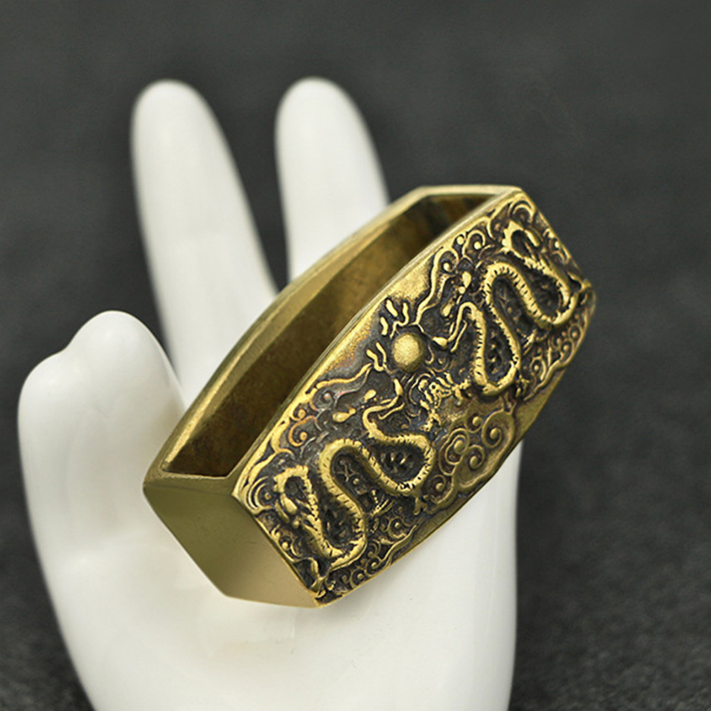 Vintage Brass Belt Loop Buckle Keeper DIY Leather Craft Metal