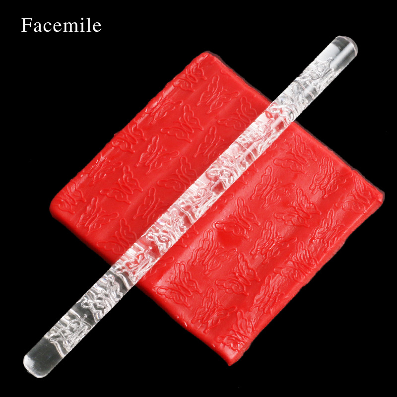 Acrylic Rolling Pin Stick Fondant Polymer Clay DIY Embossing Roller Craft Tool - Picture 13 of 30