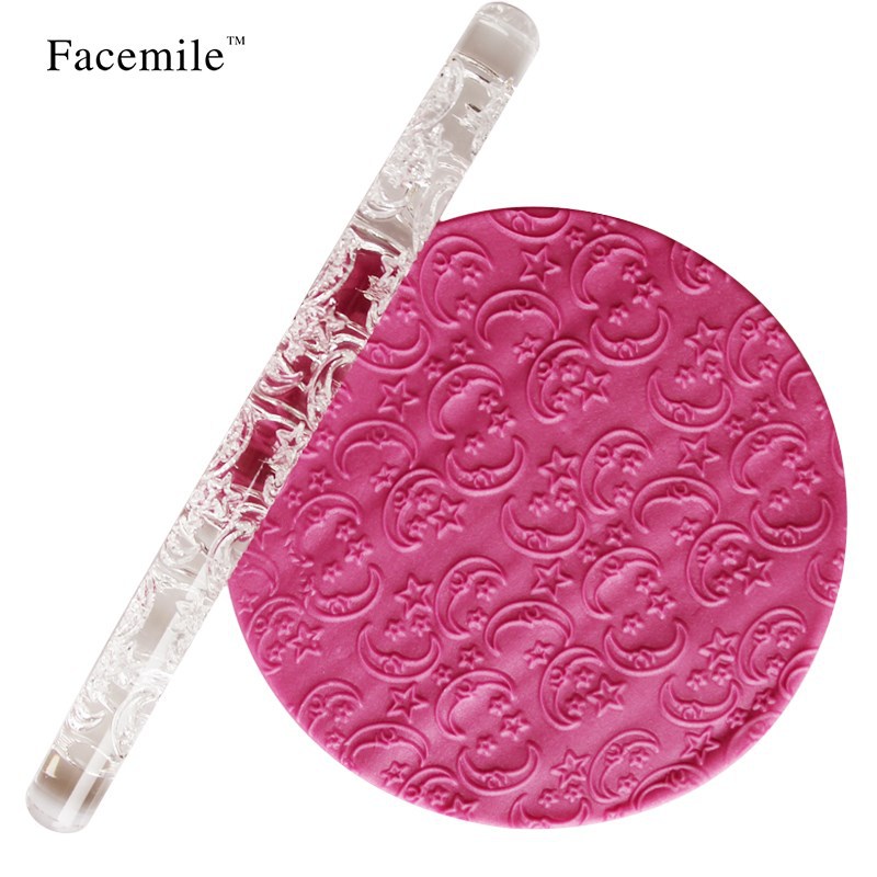 Acrylic Rolling Pin Stick Fondant Polymer Clay DIY Embossing Roller Craft Tool - Picture 18 of 30