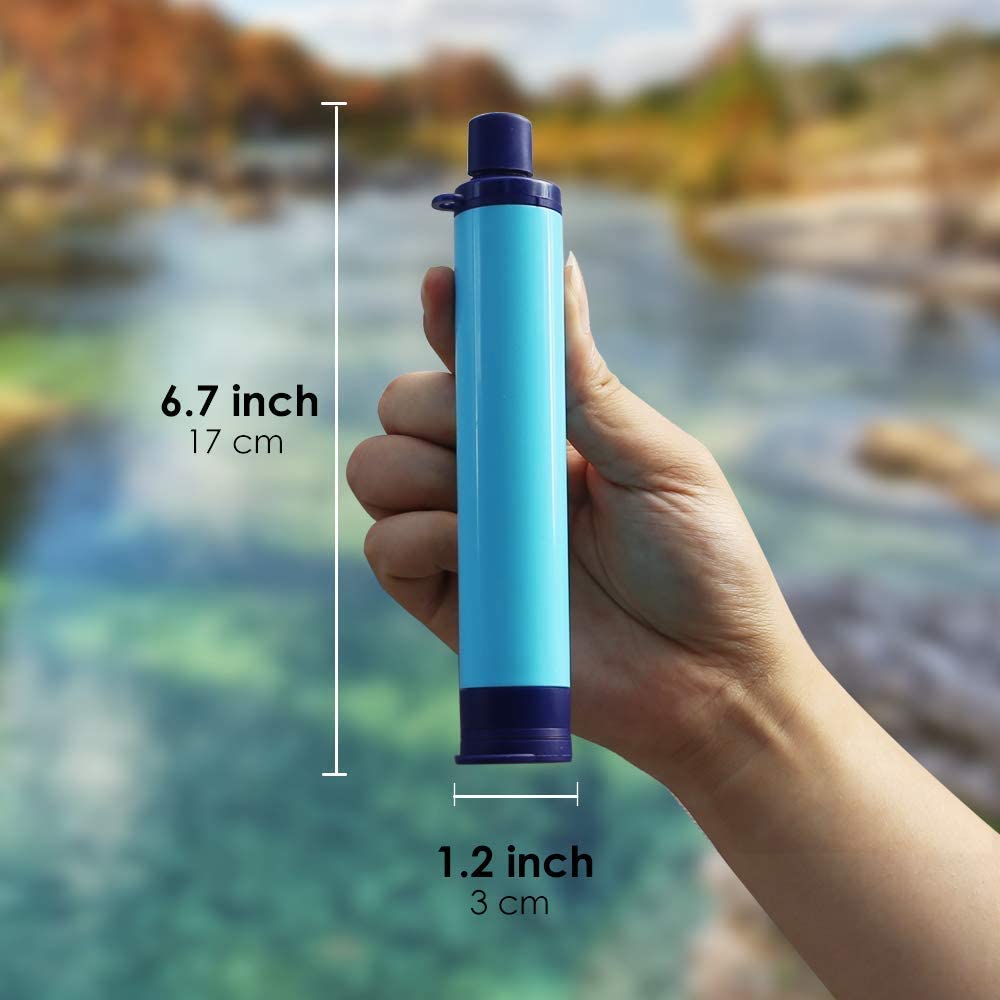 Survival Water Filter Straw Pump Purifier Filtration Camping Hiking