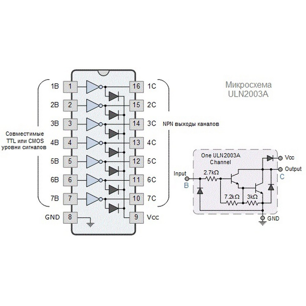 Uln2803a схема включения