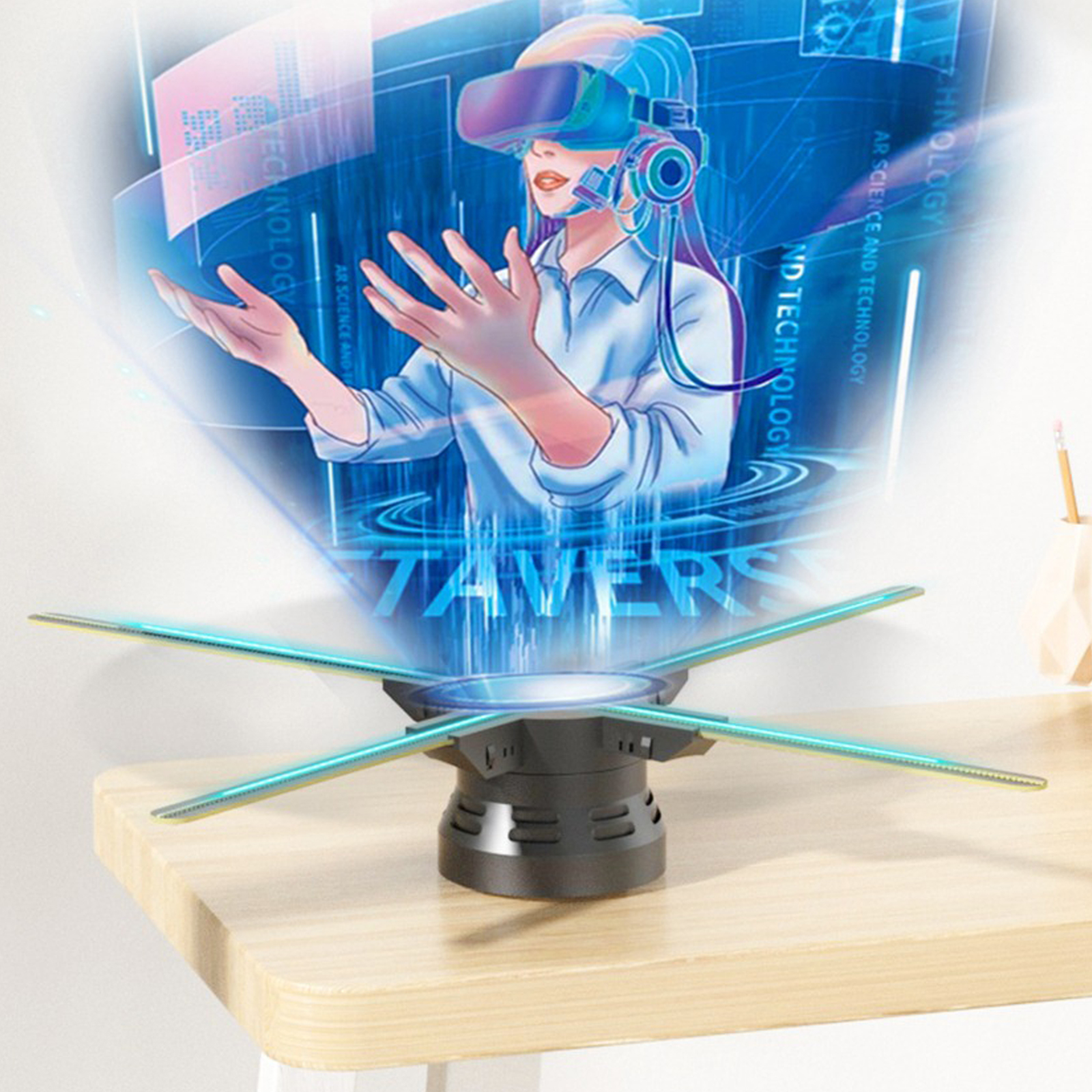 60cm WIFI 3D Holographic Projector 720 LED Fan Hologram Player