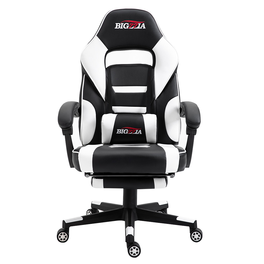 BIGZZIA TURBO RECLINING LEATHER SPORTS RACING OFFICE DESK CHAIR GAMING ...