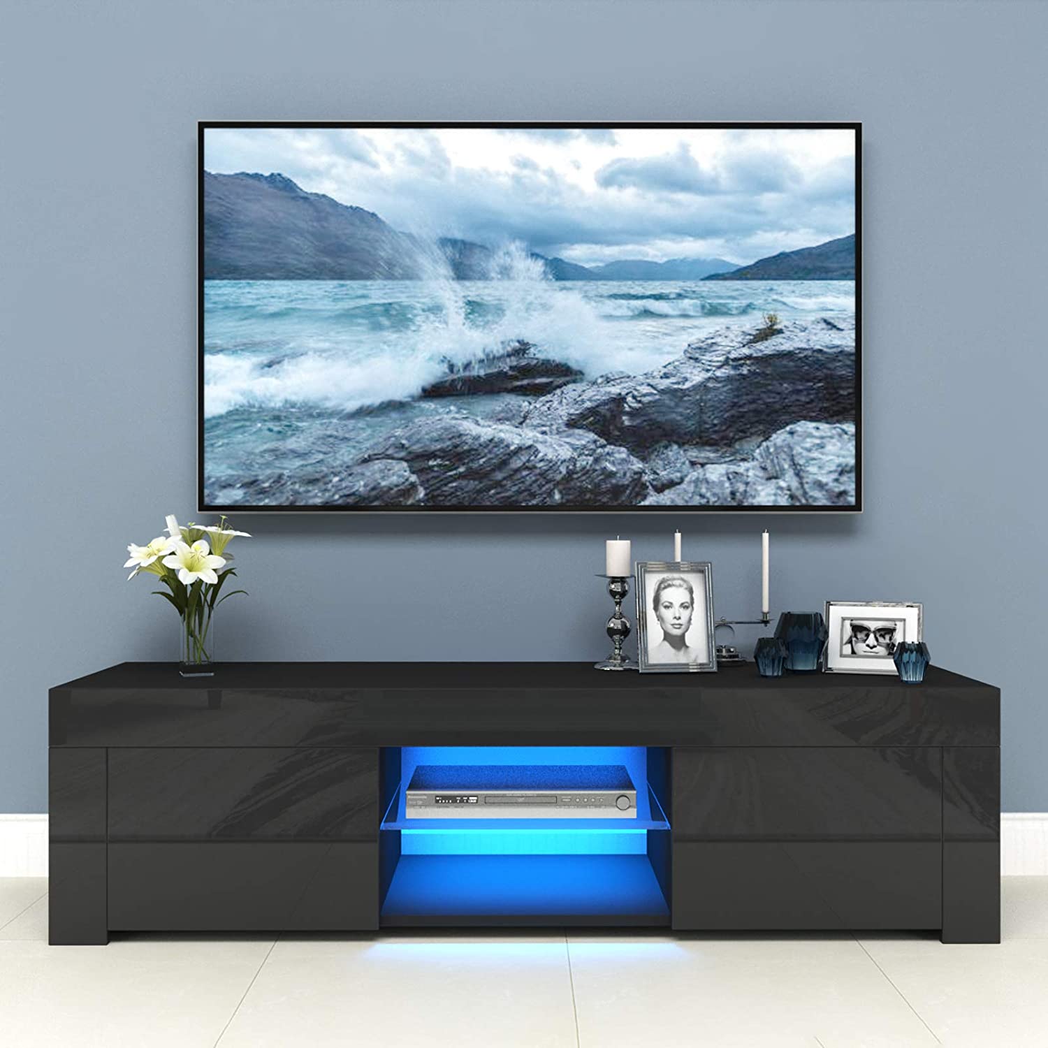 TV Lowboard TV Schrank Fernsehtisch Unterschrank Sideboard Hochglanz