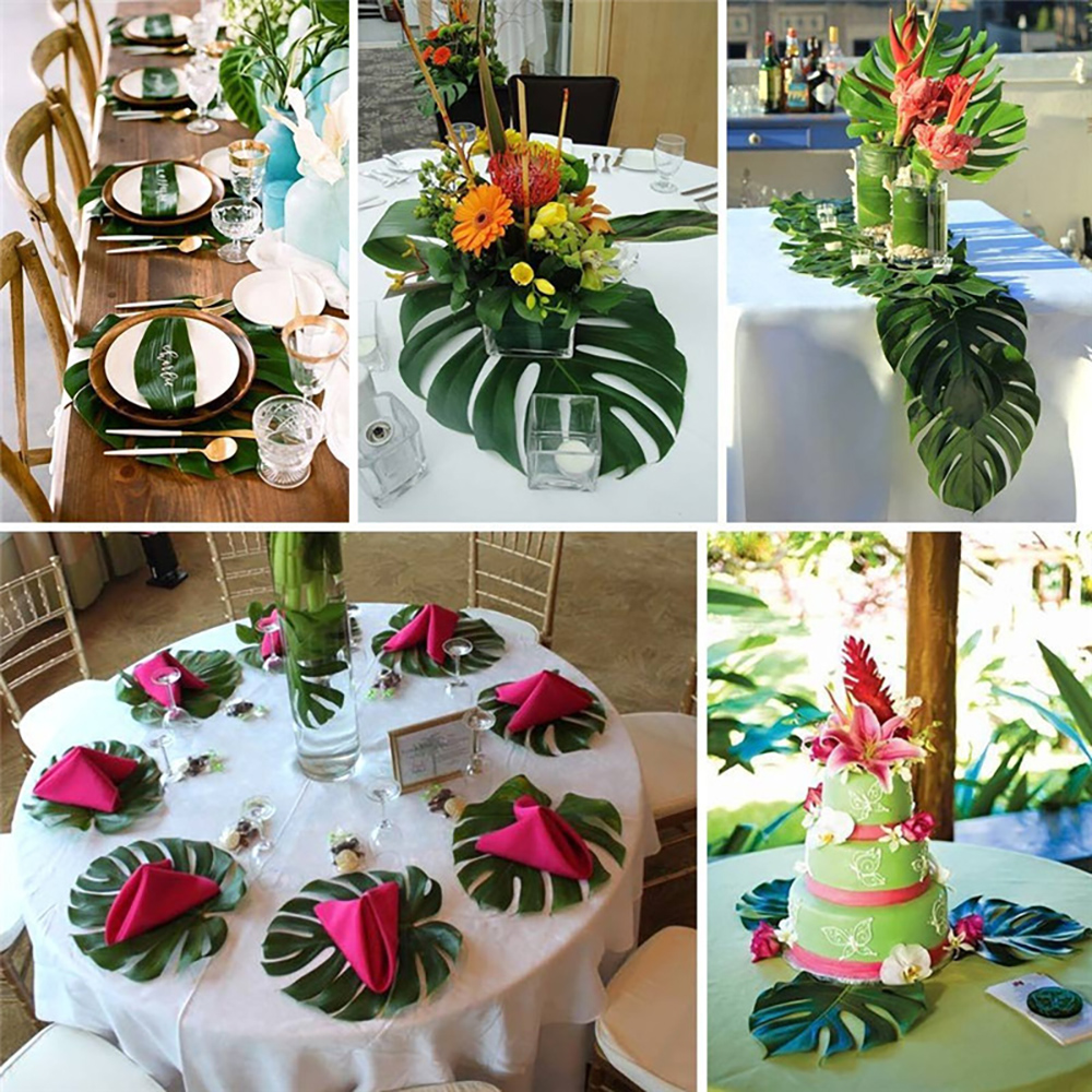 Artificial Palm Tree Leaves Tropical Hawaiian Jungle Foliage Luau