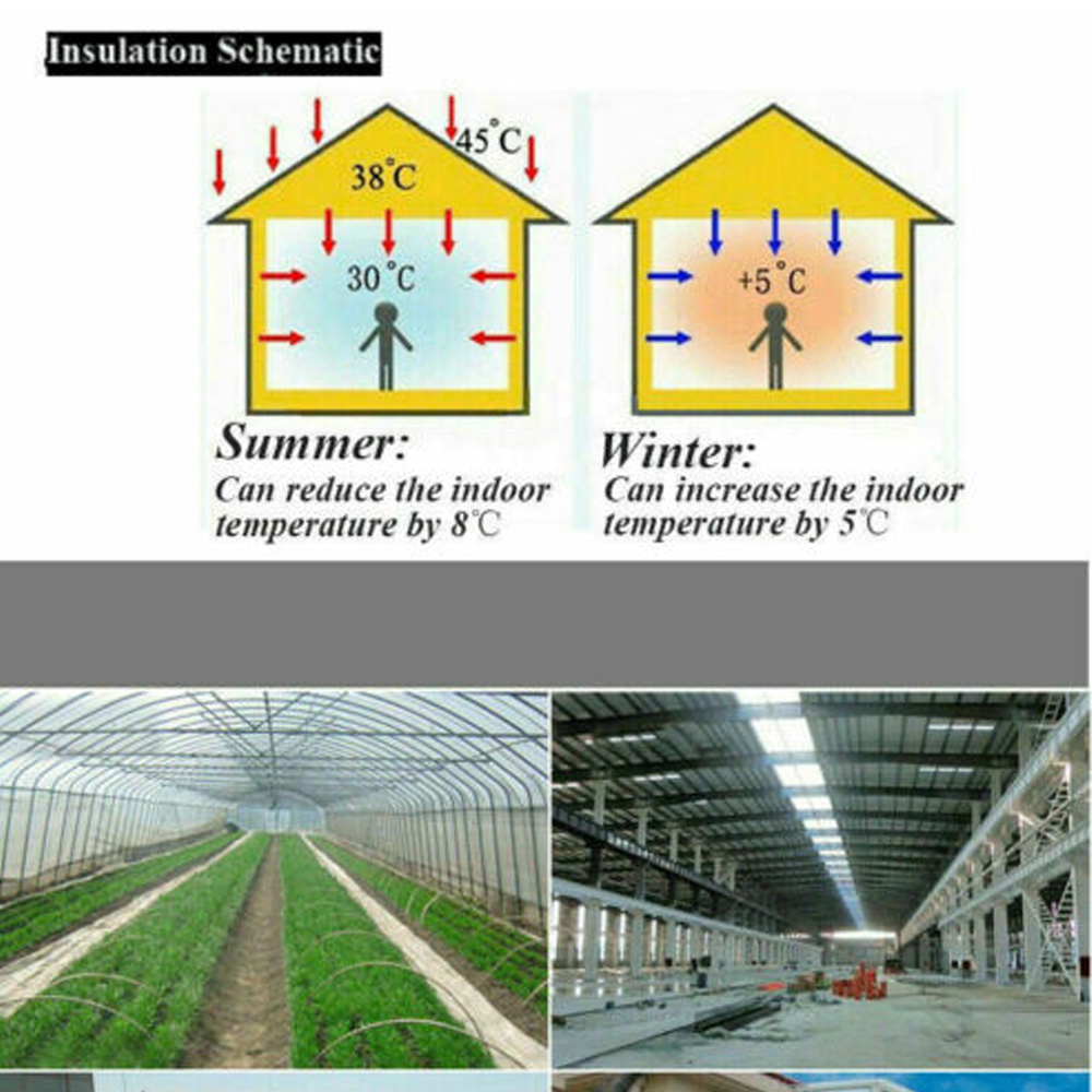 Double Insulation Foil Air Bubble Film Aluminum Roll Loft Roof Shed Waterproof