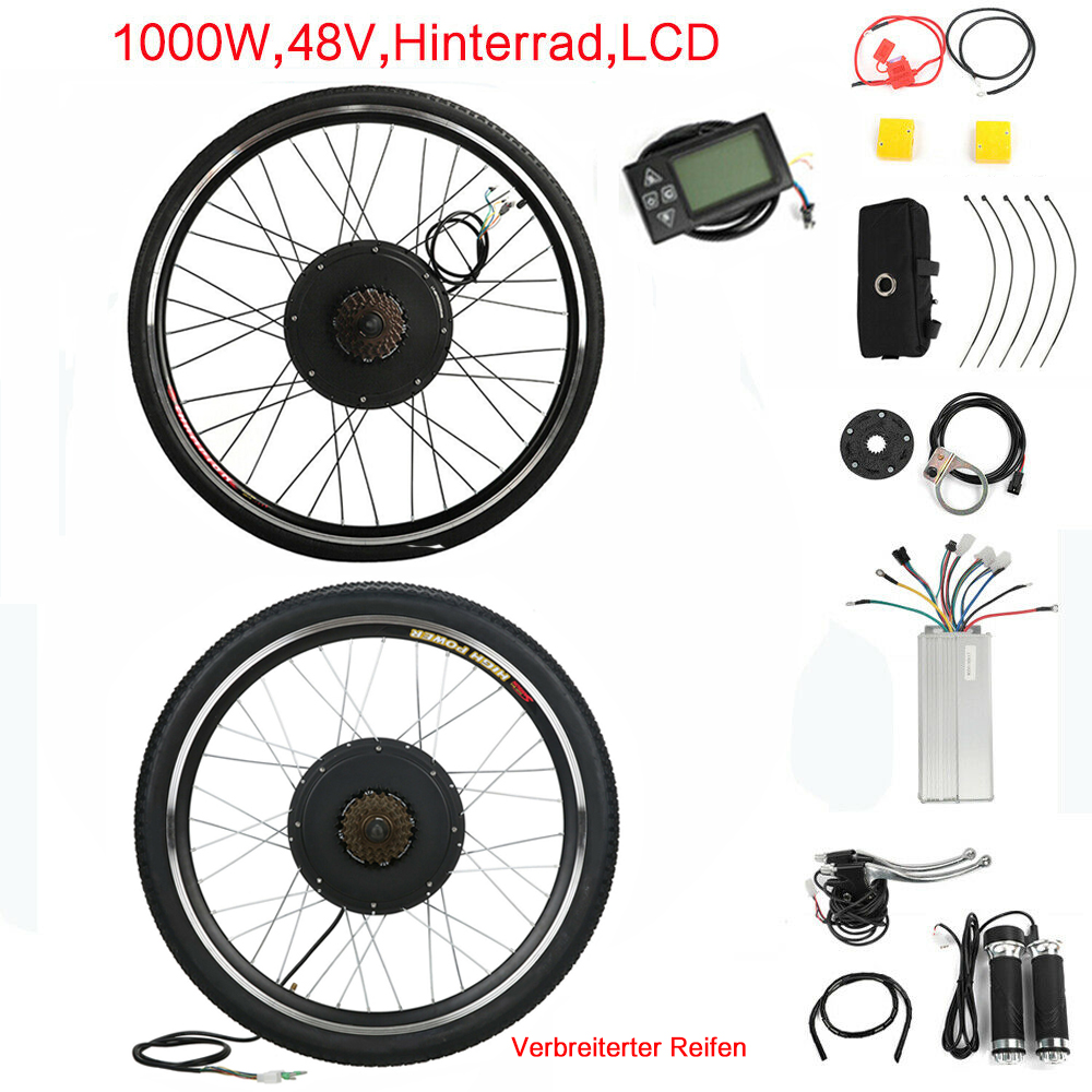 26 hinterrad 48v 1000w elektro-fahrrad lcd kit ebike elektrofahrrad umbausatz