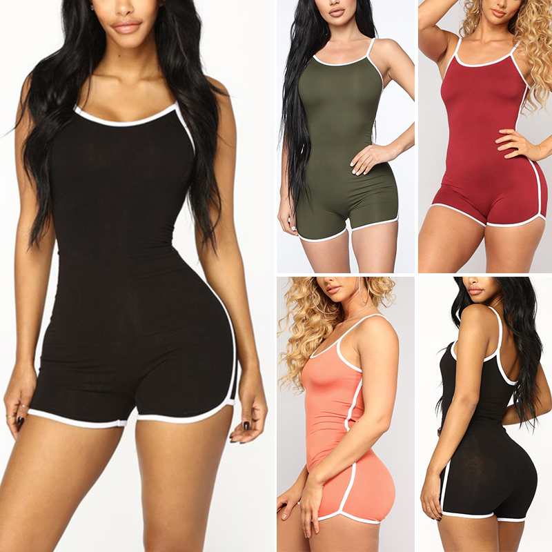 Womens Sport Fitness Bodycon Playsuit Jumpsuit Shorts Athle