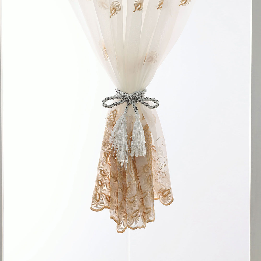 Home Furniture Diy Curtains Pelmets Peacock Embroidery Net