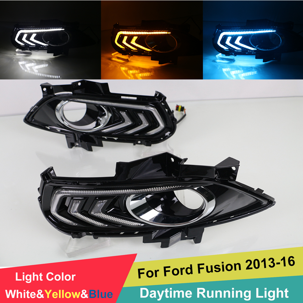 DRL For Ford Fusion Mondeo 2013 2014 2015 LED Daytime Running Light Fog Lamp