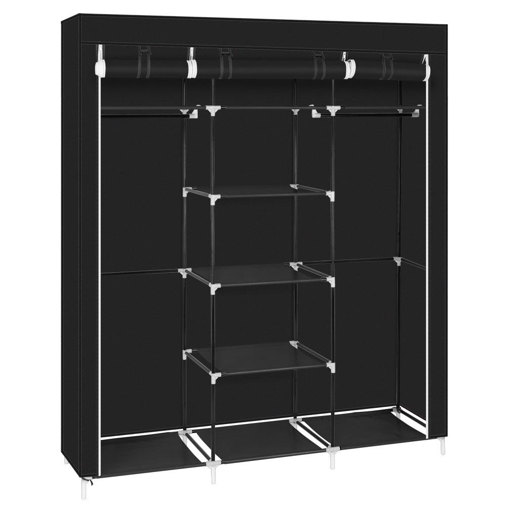 Vertical Closet Organizer 69 Storage Shelf System Clothes Shelves Rods Black Closet Organizers