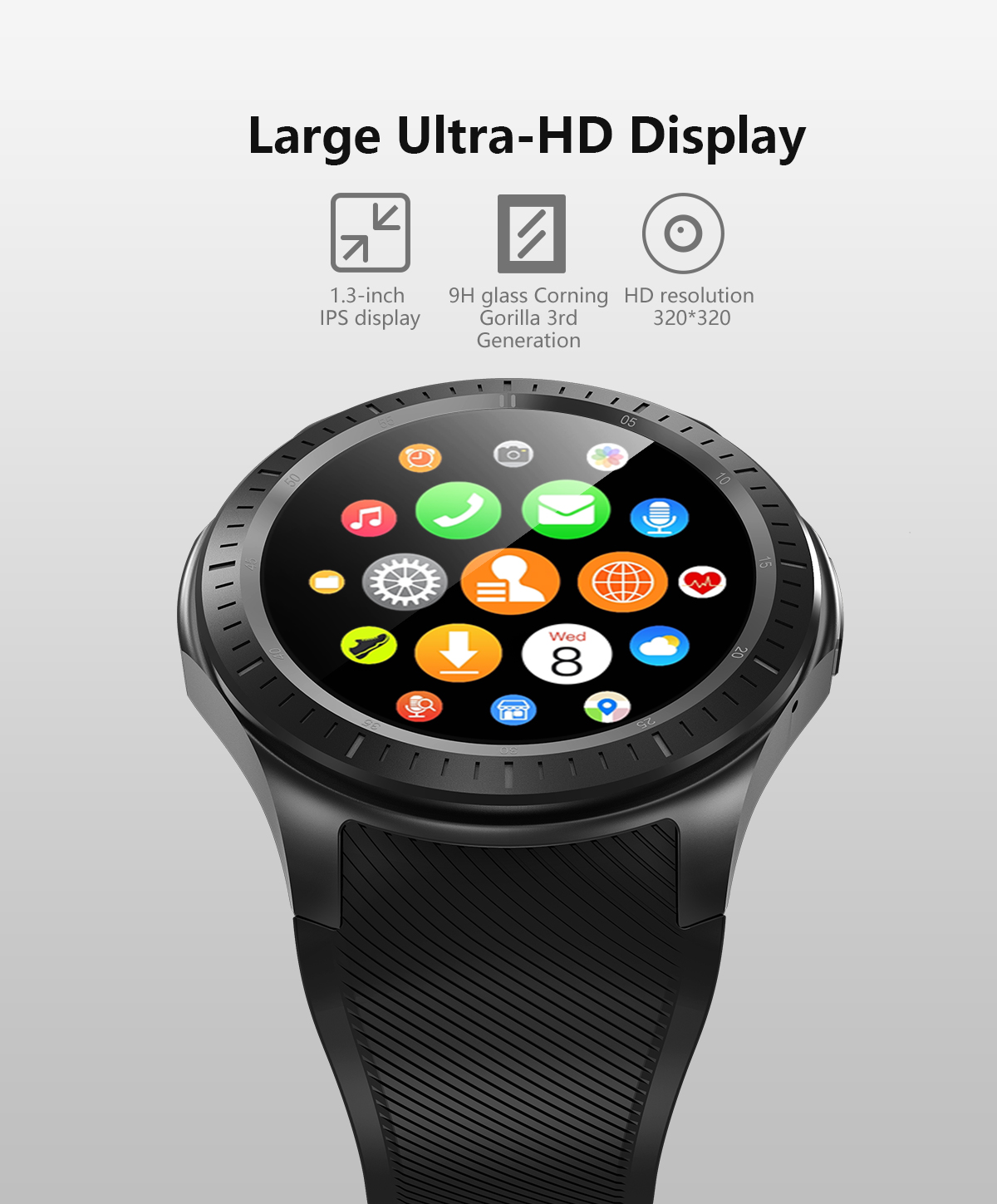 DM368 Android 7.1 Quad Core 1.3 inch Bluetooth SmartWatch