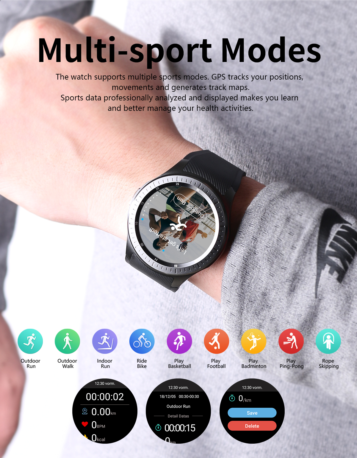 DM368 Android 7.1 Quad Core 1.3 inch Bluetooth SmartWatch