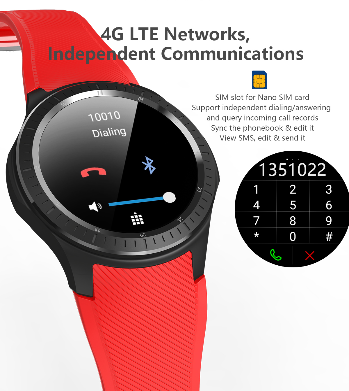 DM368 Android 7.1 Quad Core 1.3 inch Bluetooth SmartWatch