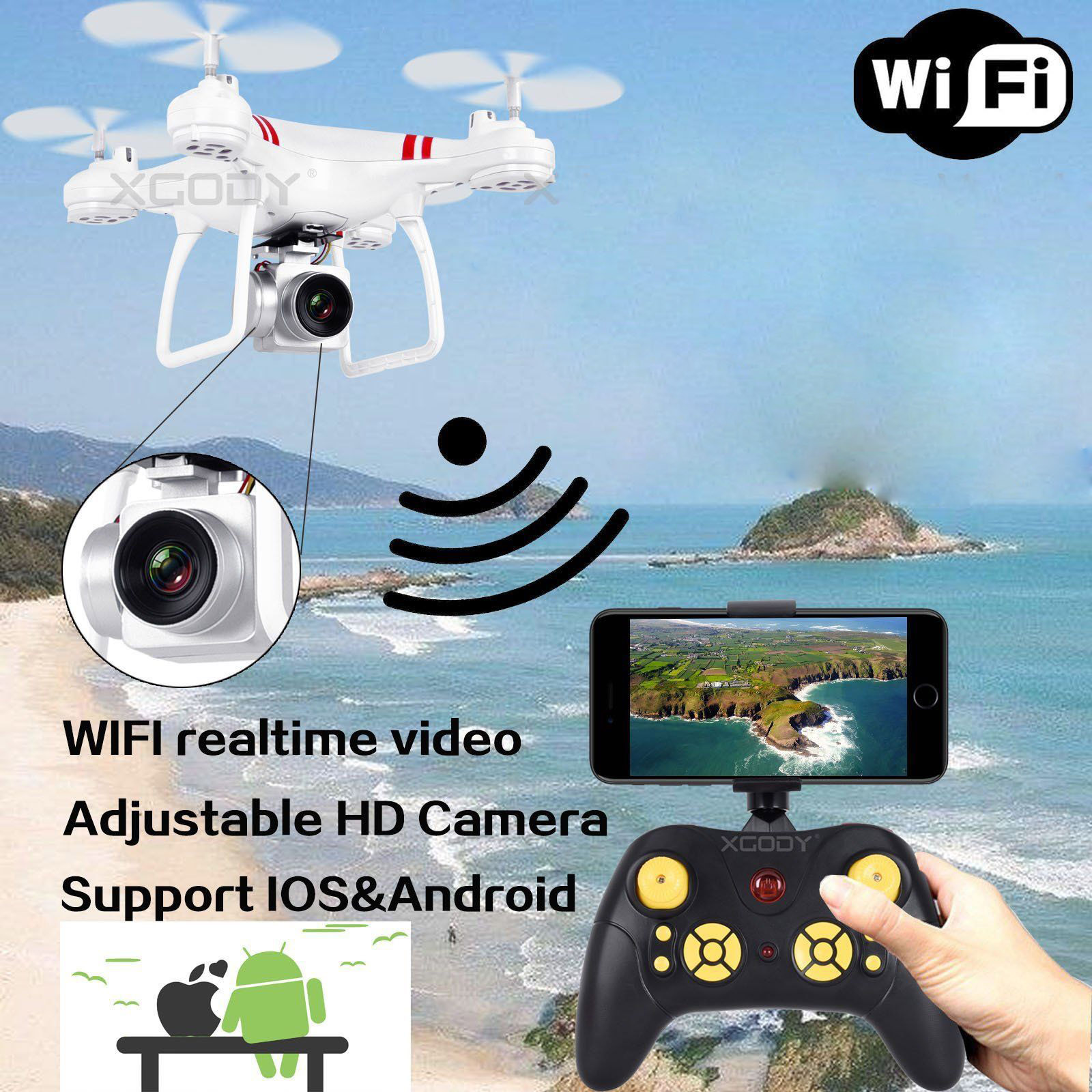 WIFI Camera Drone FPV 2.4Ghz 4CH 6-Axis RC Quadcopter HD RTF Explorer 360 Flip