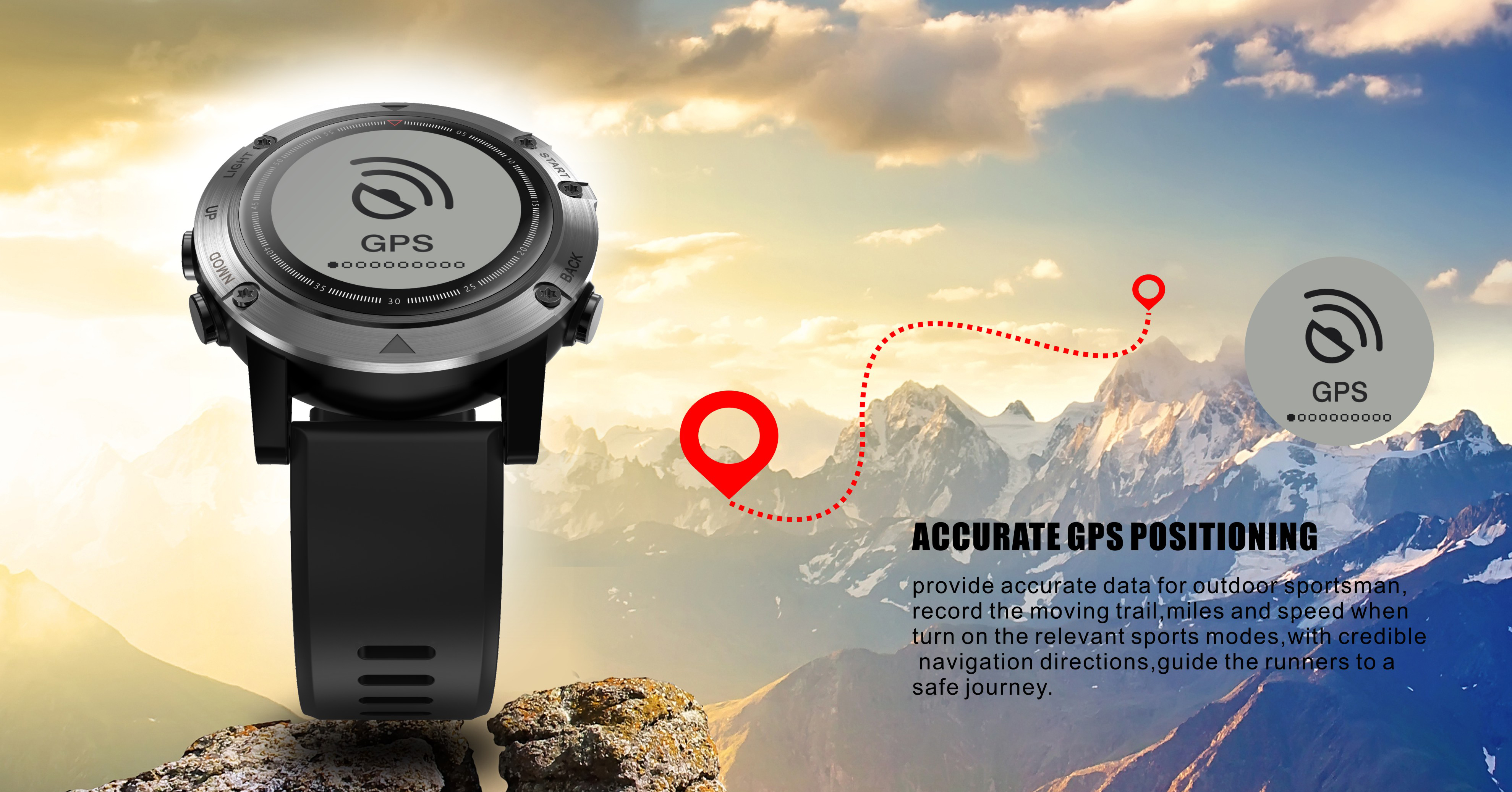 DM18A Men's Waterproof SmartWatch Bluetooth GPS