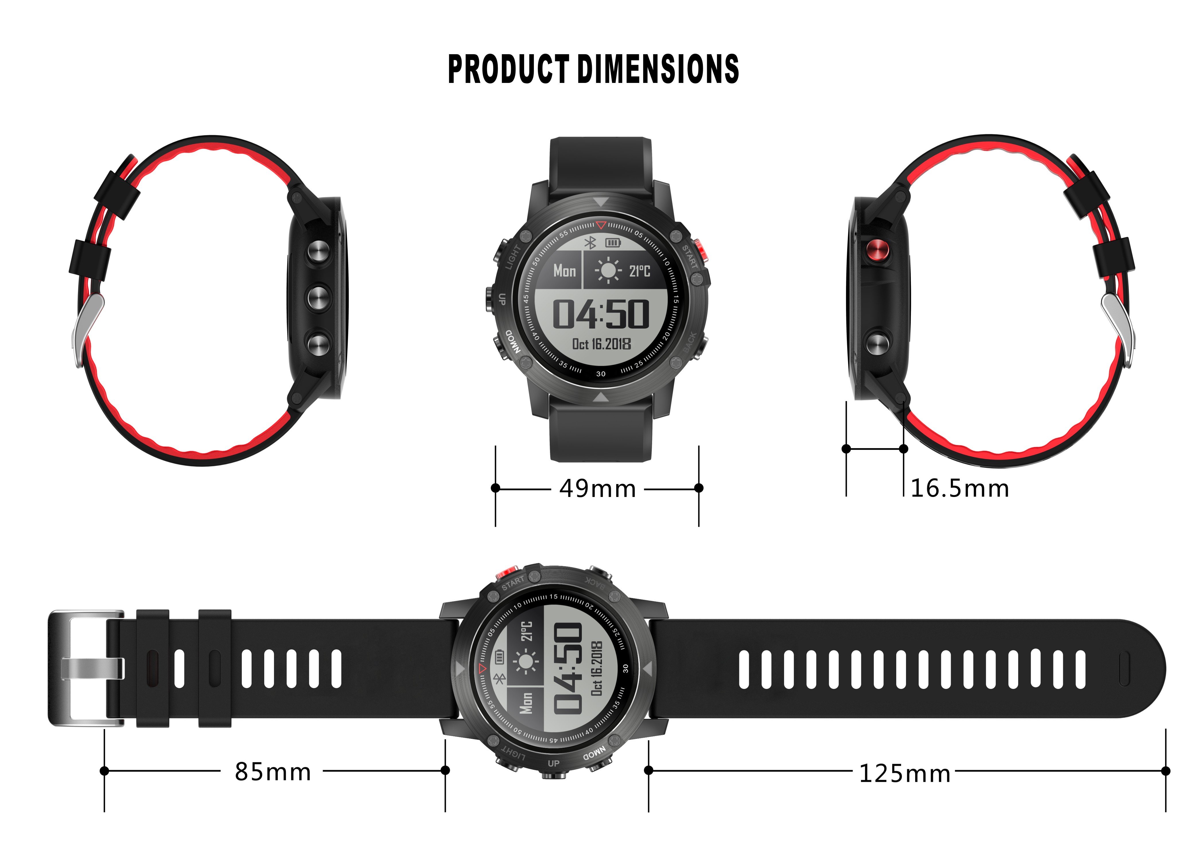 DM18A Men's Waterproof SmartWatch Bluetooth GPS