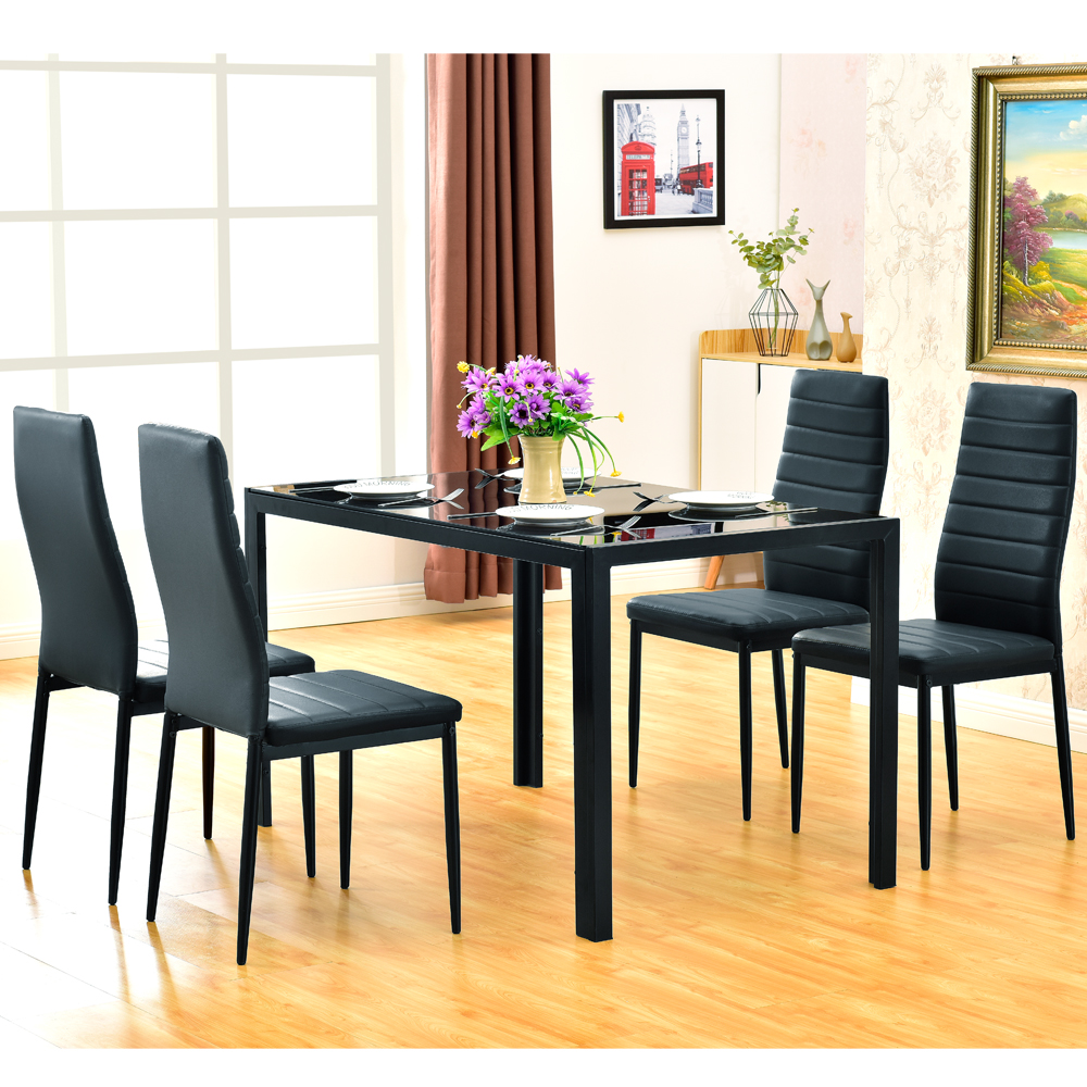 Details About New Dining Table Set Modern Style Gl Metal Le Furniture Black Us Details About New Dining Table Set Modern Style Gl Metal Le Furniture Black Us