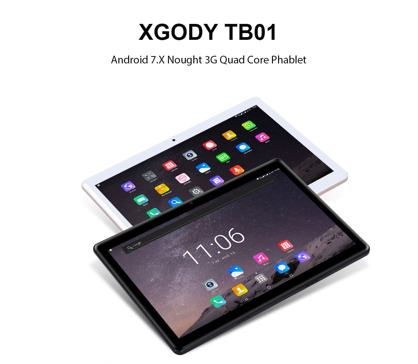 XGODY 10.1" Google Android 7.0 16GB Quad Core Tablet PC WLAN 3G Dual