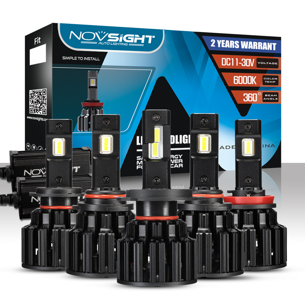 H4H7H1190059006 NOVSIGHT 100W 6000K Car LED Headlight 2 x 9006 HB4 100W Scheinwerfer Halogen Bulbs Super Feux Weiß