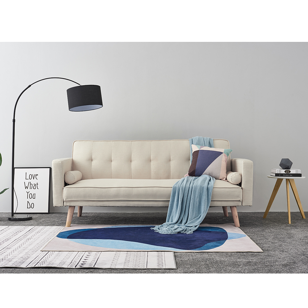 Stylish Linen Fabric Sofa Bed 3 Seater Click Clack Couch Settee