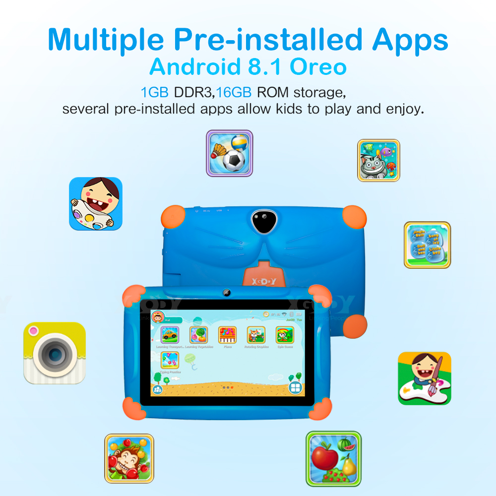 XGODY 2020 7” HD Tablet PC 16GB Android 8.1 Oreo Quad-core Dual Camera For Kids XGODY 2020 7” HD Tablet PC 16GB Android 8.1 Oreo Quad-core Dual Camera For Kids