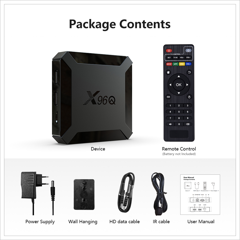 X96Q Android 10.0 OS WIFI USB Smart TV BOX 4K Movies ...