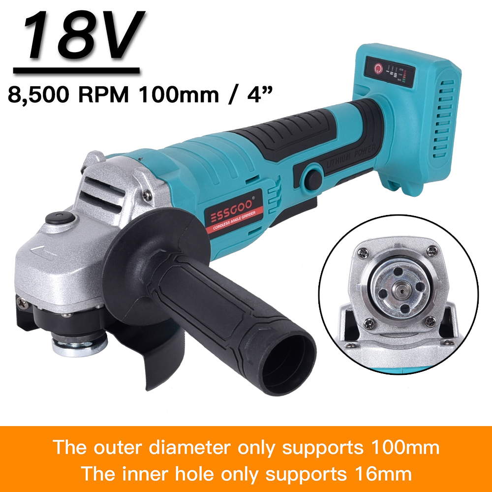 Power Tools 18V 100mm Brushless Cordless Angle Grinder Cut off Tool For