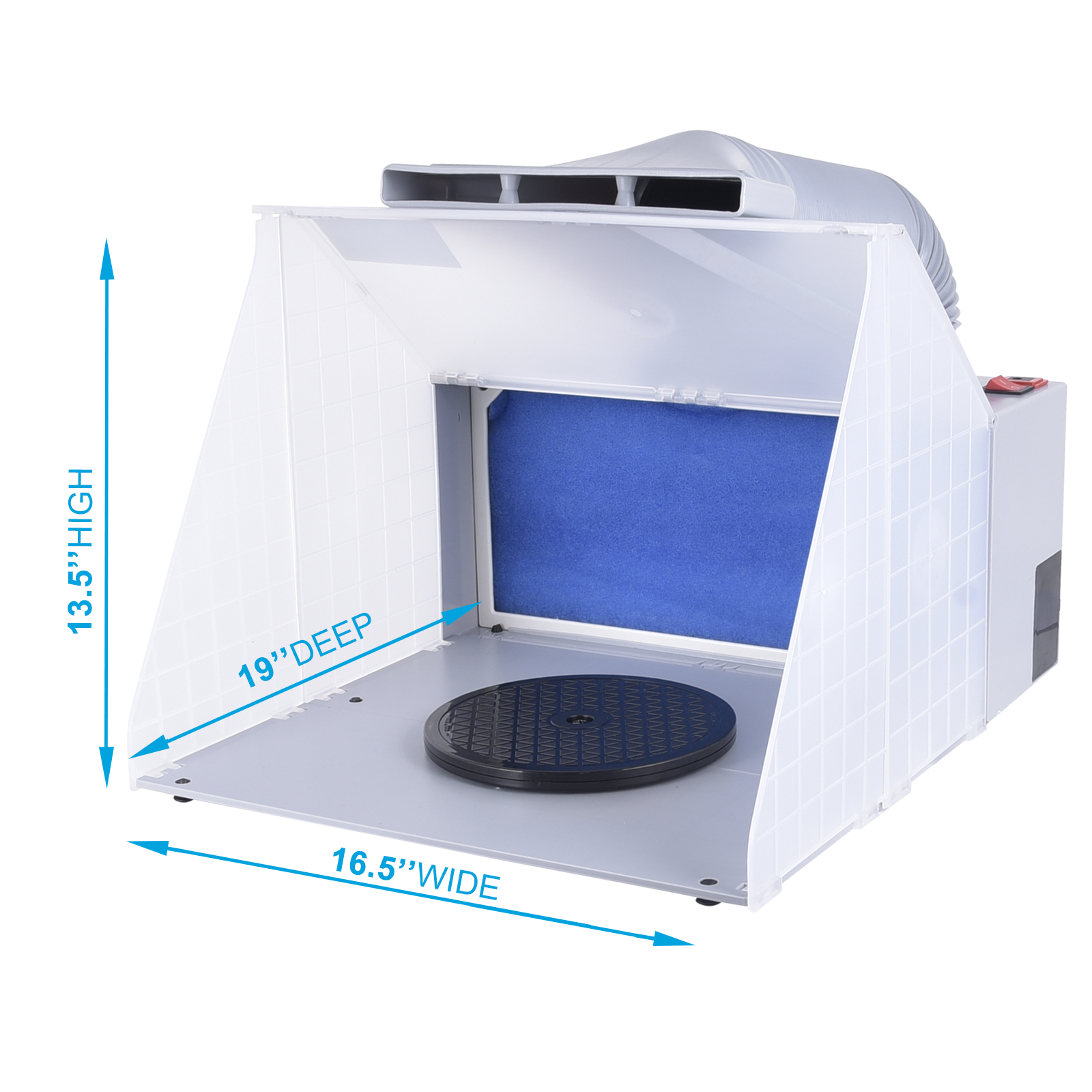 ESSGOO Portable Airbrushing Spray Booth & Extractor E420DCLK with LED ...