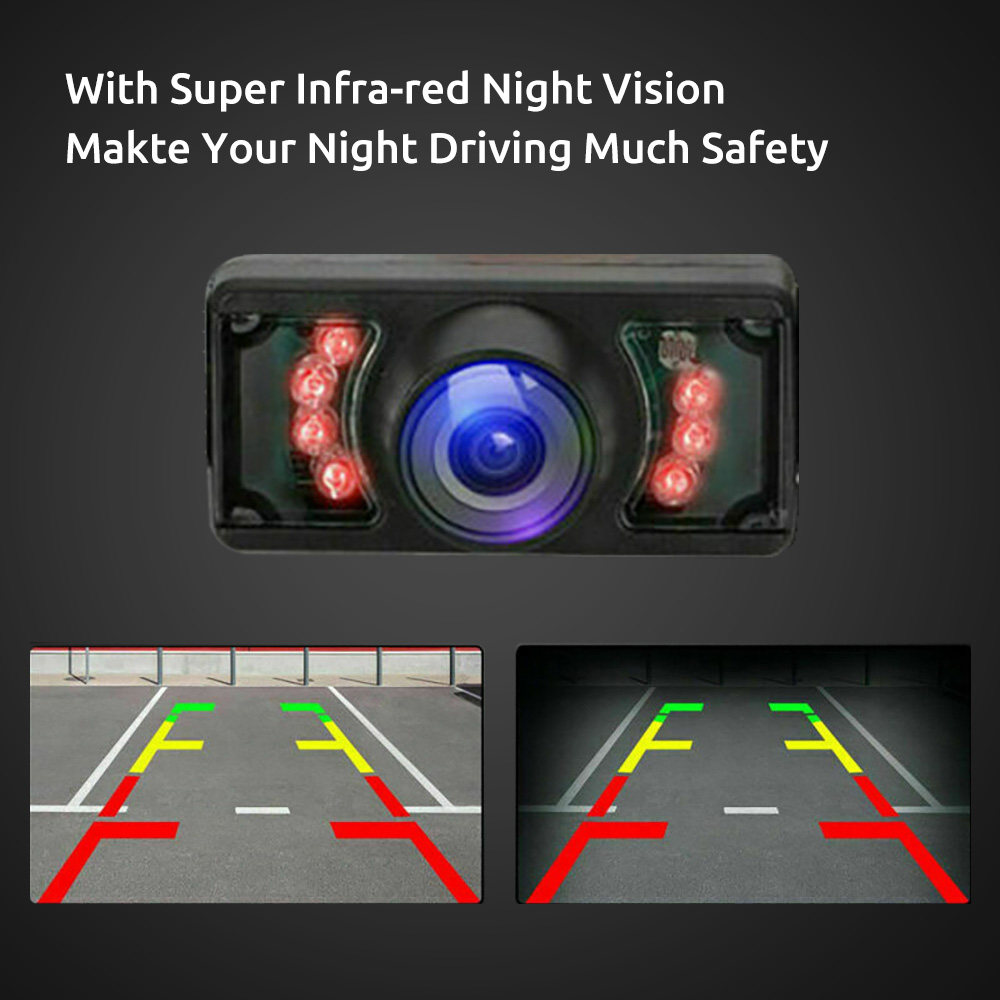 ESSGOO 170° Wide-Angle 4LED Backup Camera – HD Night Vision & Waterproof For Van/Bus/RV