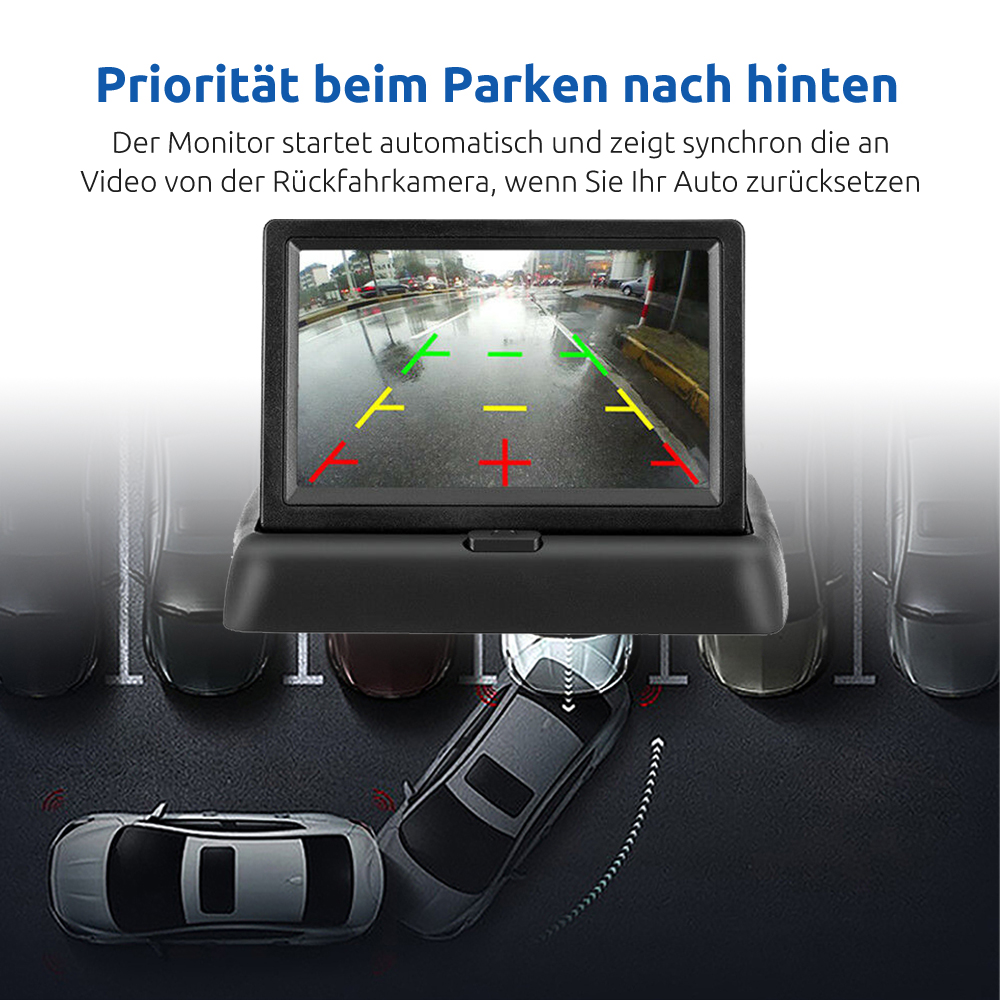 Rückfahrkamera Einparkhilfe Auto KFZ PKW Kamera mit 4.3'' LCD