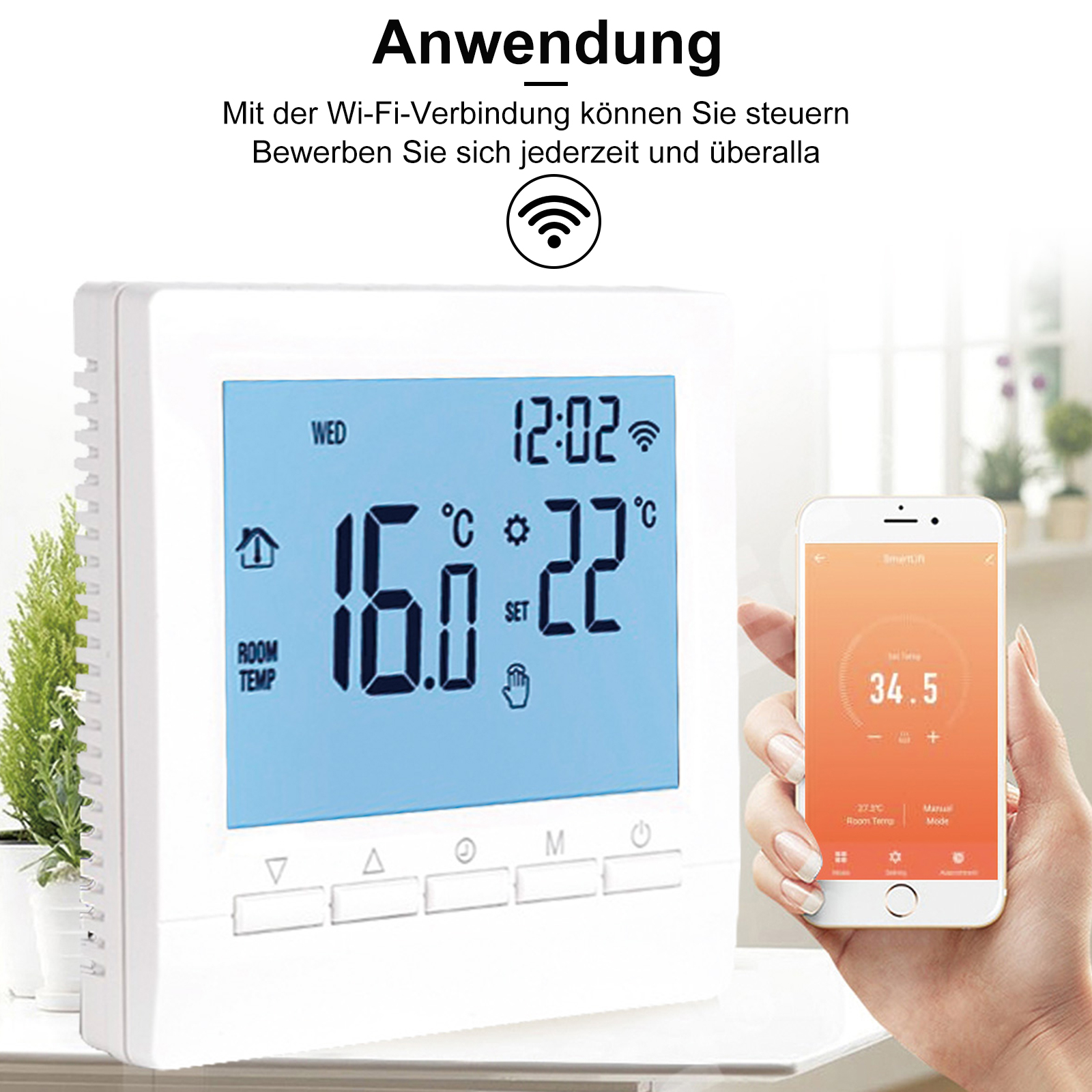 Wifi Raumthermostat LCD Weiß Digital Thermostat Fußbodenheizung Wandheizung  2023