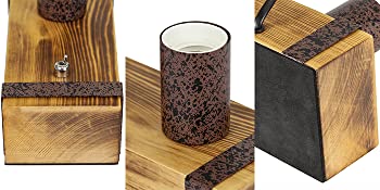 ZMH Vintage Hängelampe Holz Esstisch Retro Pendelleuchte 80CM