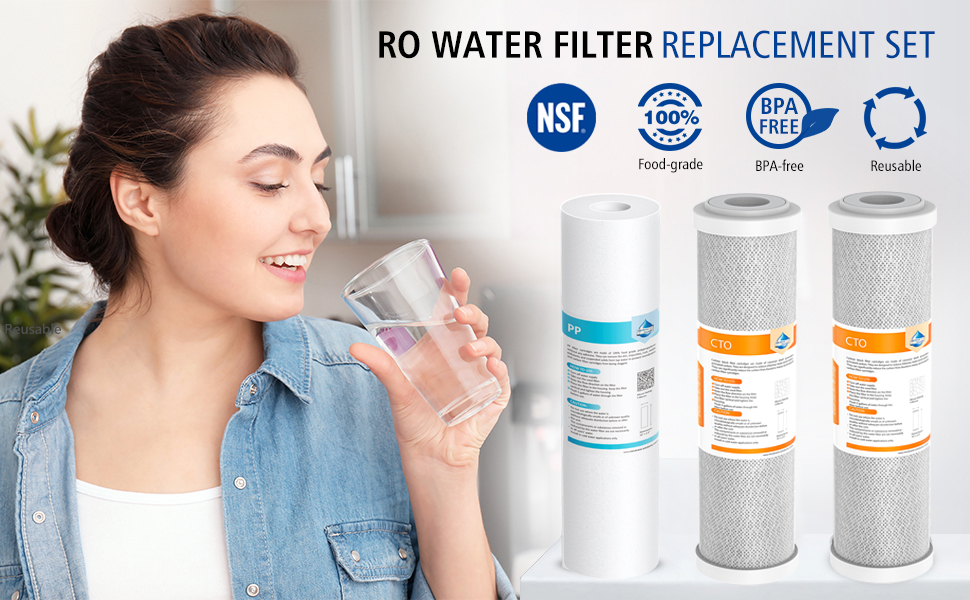 3 Stage Sediment Pre filter Replacement Cartridge Water Filter Set For ...