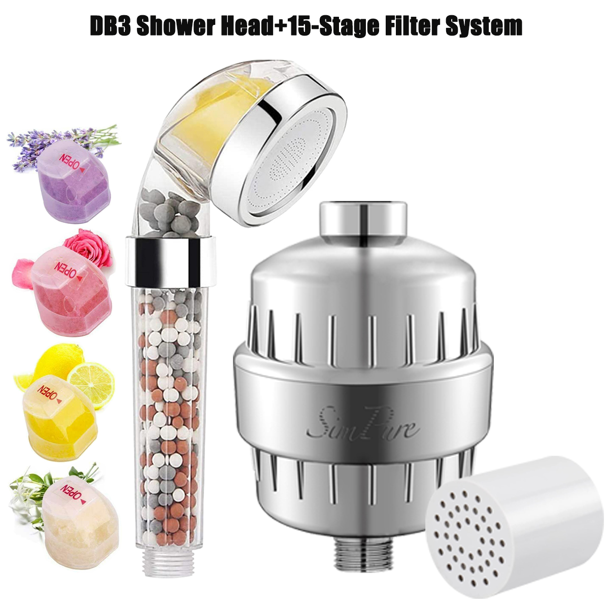15-Stage Shower Head Filter for Clean and Soft Water