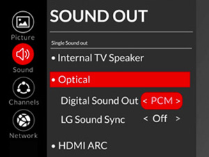 Turn the TV audio setting to PCM