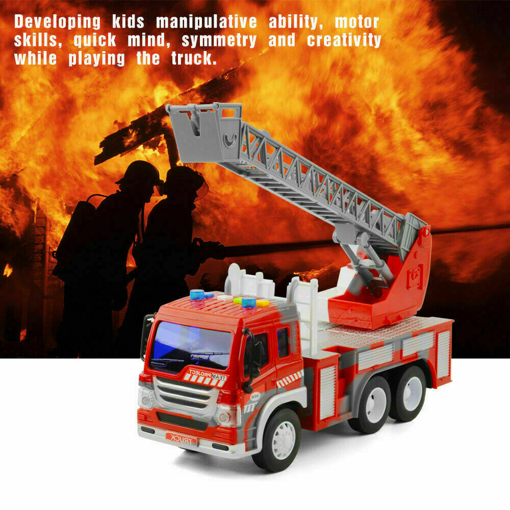 1:16 Fire Engine Truck Toy With Sound And Light For Kids Children Toys
